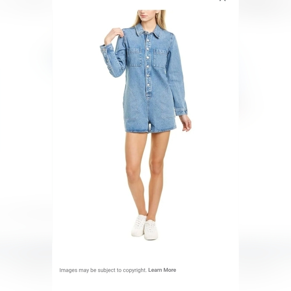EUC Madewell Denim Long Sleeve Romper, Size S - Picture 8 of 8